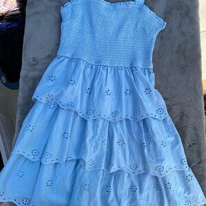 Baby blue eyelet summer dress